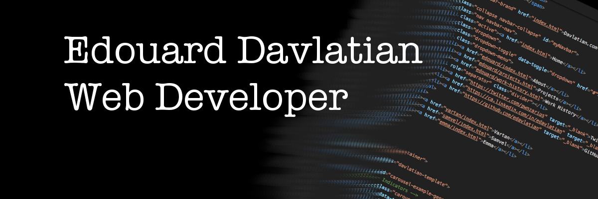 Edouard Davlatian Web Developer